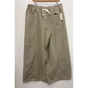 NWT Universal Thread Khaki Green Wide Leg Drawstring Pants XL Target Casual